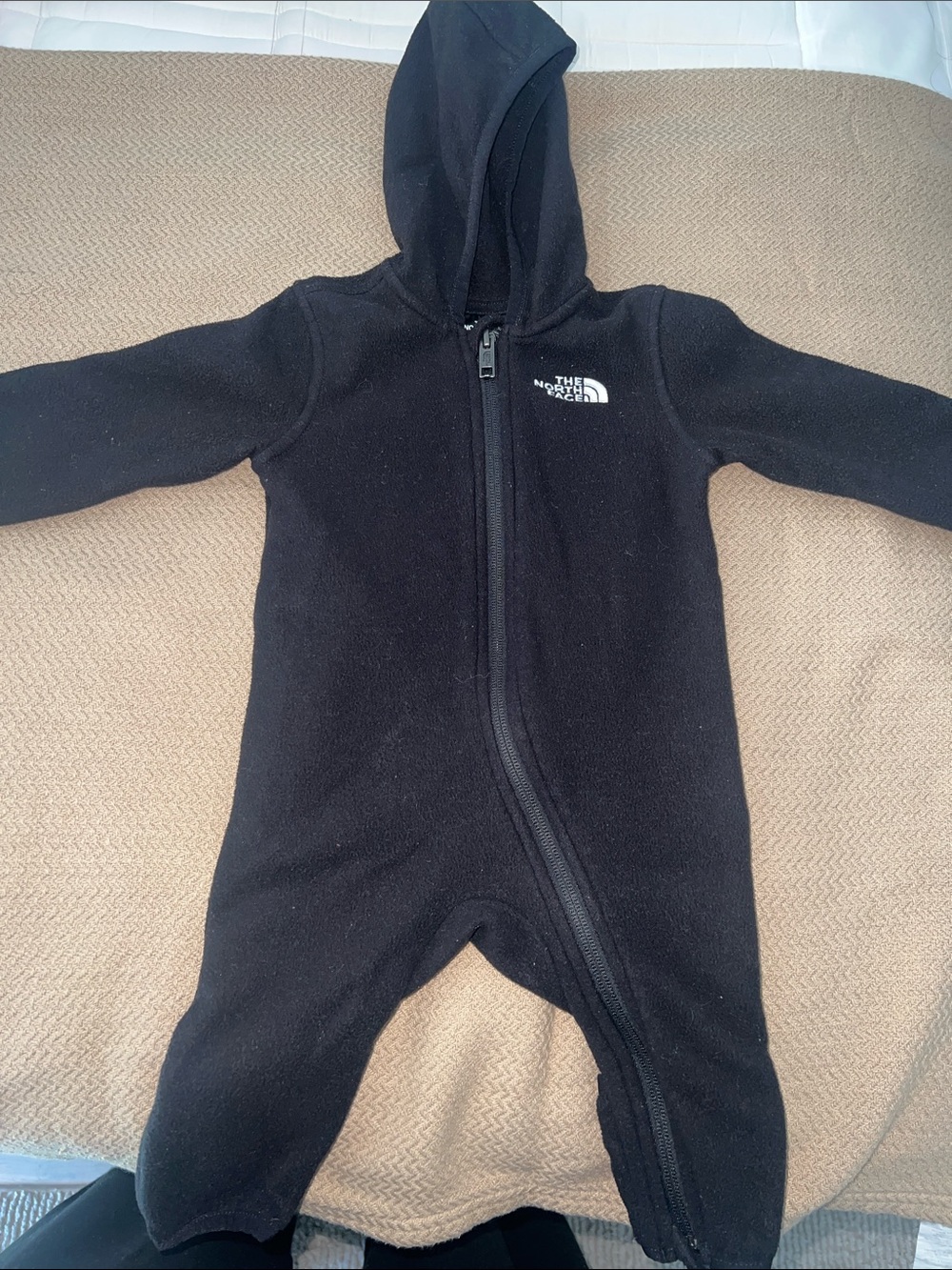 The North Face Kids Black Hooded Fleece One-Piece